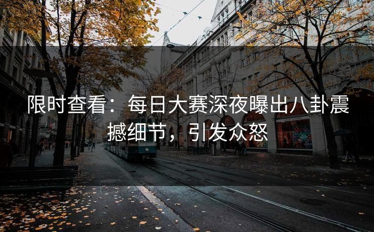限时查看：每日大赛深夜曝出八卦震撼细节，引发众怒