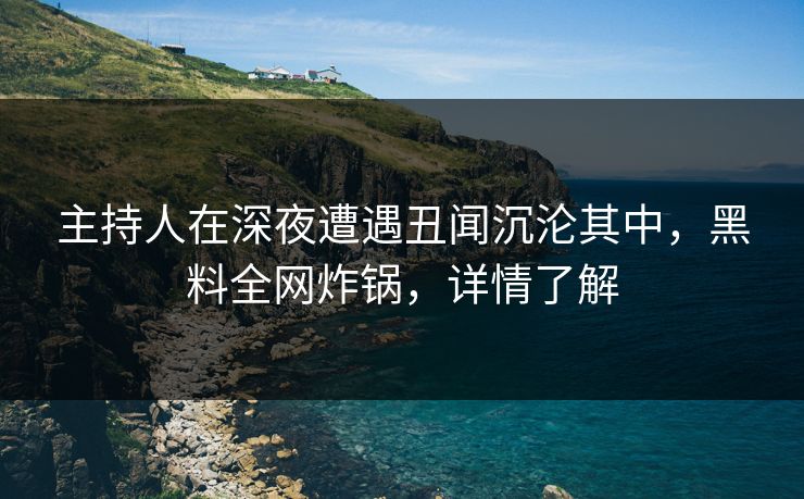 主持人在深夜遭遇丑闻沉沦其中，黑料全网炸锅，详情了解